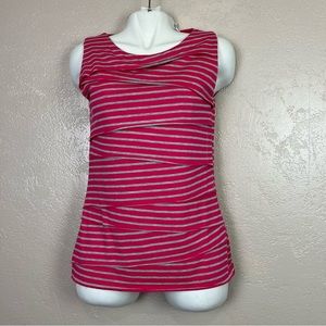 5‎ for $30 Verve ami women sleeveless pink gray striped blouse size M